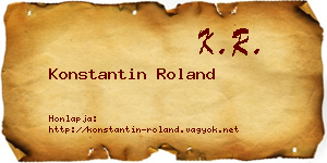 Konstantin Roland névjegykártya